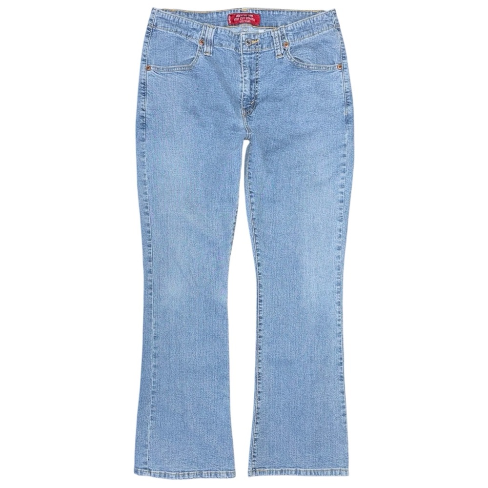 VTG Y2K Levi’s 525 Nouveau Low Bootcut Jeans 10 Short (30x30) Light Wash Stretch